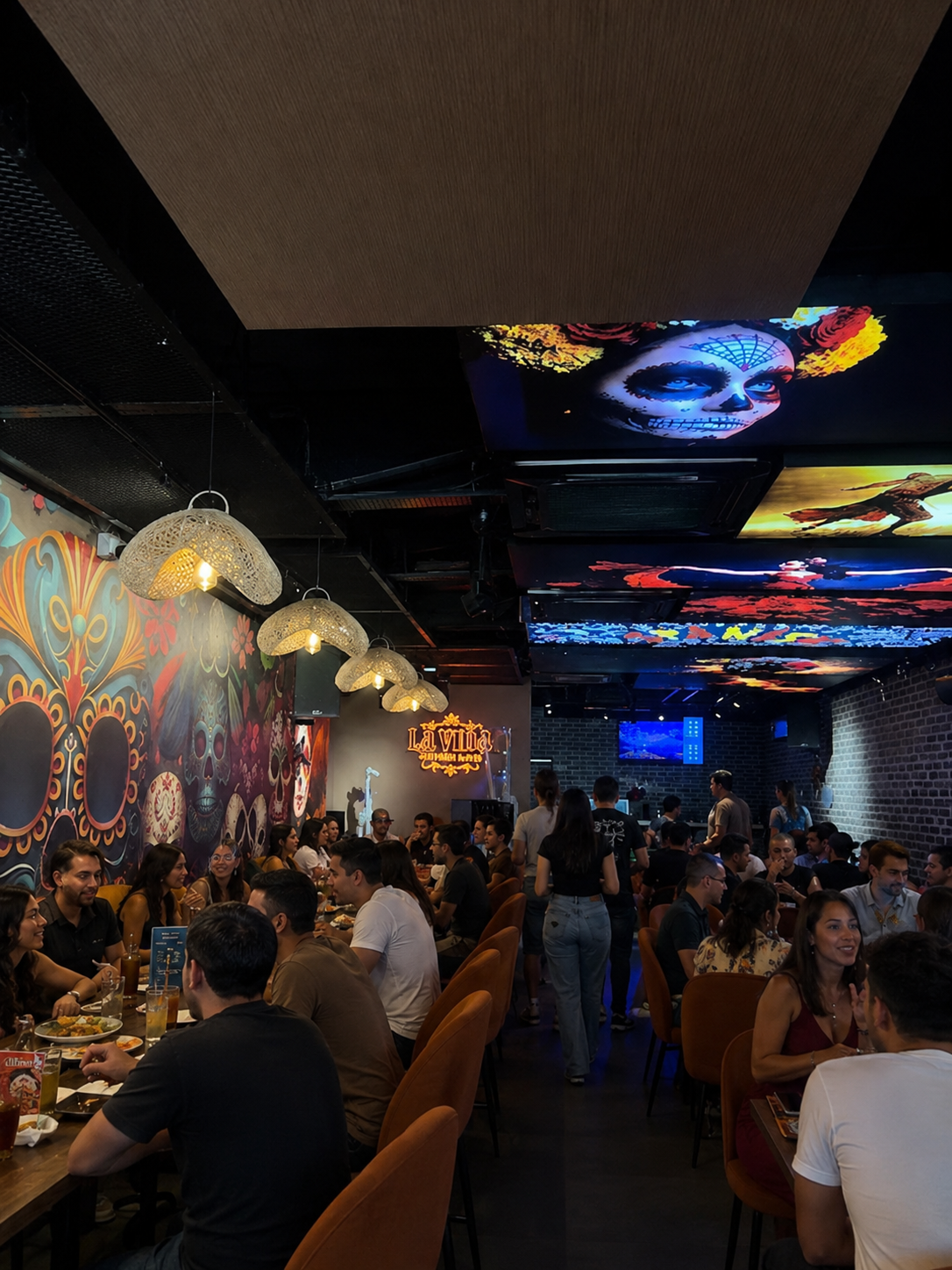 A party night at La Vida — the neon-lit floor full and the night in full swing